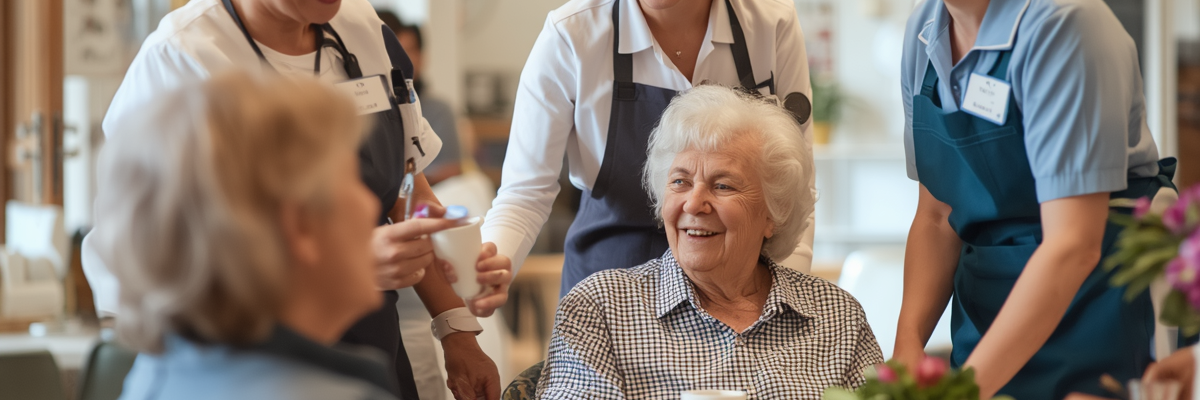 hospitality and personal care teams in aged care
