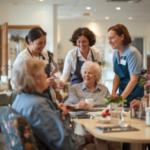 hospitality and personal care teams in aged care