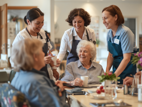 hospitality and personal care teams in aged care